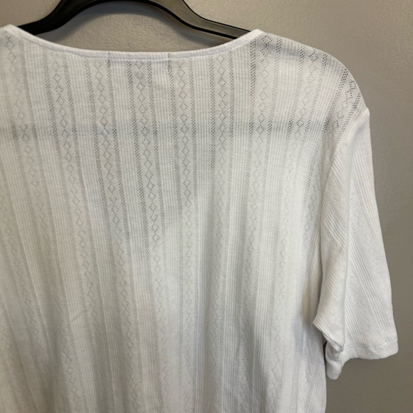 Sanctuary white Pointelle Tie Tee 100% cotton size M - Picture 12 of 12